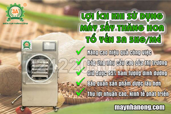 Máy sấy thăng hoa tổ yến 3A5Kg/mẻ