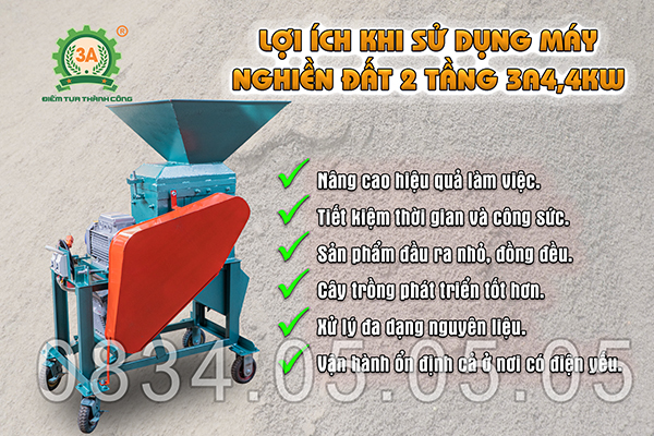 Máy nghiền đất 2 tầng