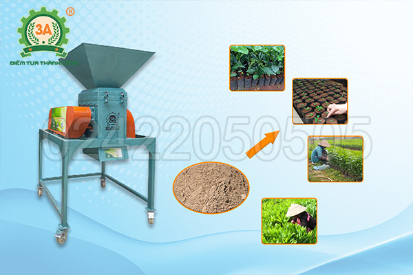 máy nghiền đất, đánh tơi phân bón