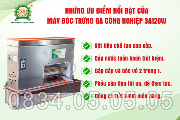 Máy bóc trứng gà công nghiệp