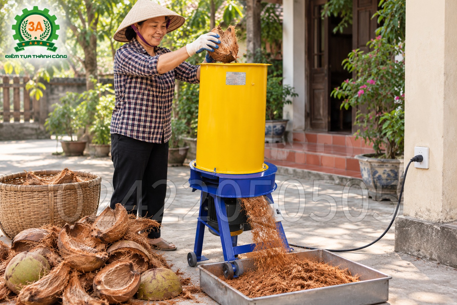 Máy Băm Xơ Dừa