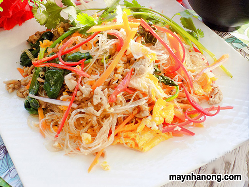 Cách làm miến xào thịt băm