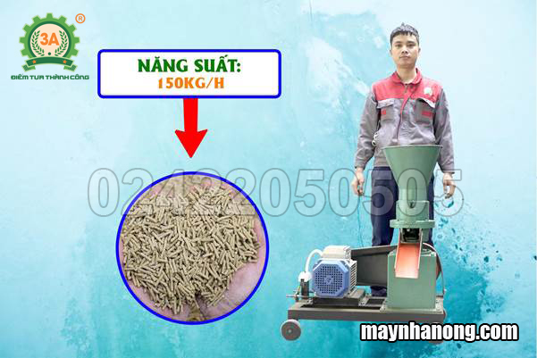 Máy ép cám viên cho gà vịt 1 pha 3A3Kw