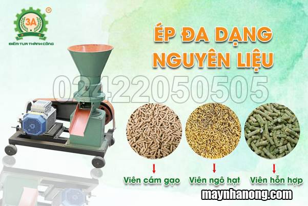 máy ép cám viên cho gà, vịt 1 pha 3A