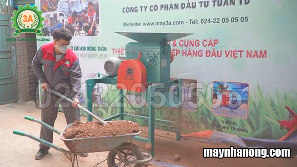 Máy đánh tơi phân bón, xay đất vườn ươm 2 tầng